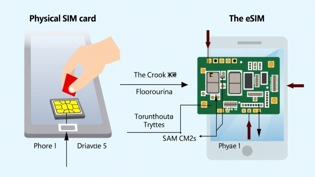 Diagrama explicativo del funcionamiento de una eSIM